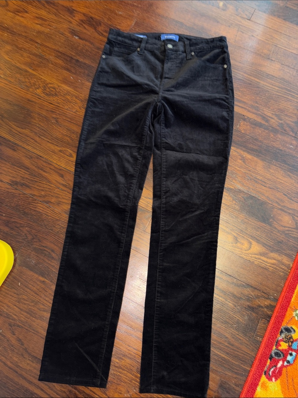 Talbots Black velour Women's high waist  Straight-Leg Jeans 4
